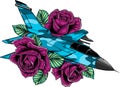 Vector illustration of Cartoon Military Jet Fighter Plane. Royalty Free Stock Photo