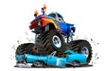 Vector Cartoon Monster Truck Royalty Free Stock Photo