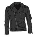 Vector Cartoon Motorcycle Jacket. Biker Style Outfit Royalty Free Stock Photo