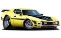 Vector cartoon muscle car Royalty Free Stock Photo