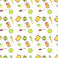 Cartoon musical elements seamless pattern