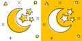 Vector cartoon nighttime moon and stars icon in comic style. Lunar night concept illustration pictogram. Moon business splash Royalty Free Stock Photo