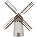 Vector cartoon old mill