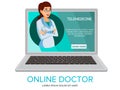 Vector cartoon online doctor consultation