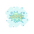 Vector cartoon oops comic sound effects icon in comic style. Sou