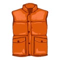 Vector Cartoon Orange Down Vest