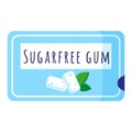 Vector cartoon packaging of sugar free mint gum Royalty Free Stock Photo