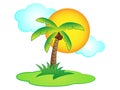 Vector Cartoon Palm Tree