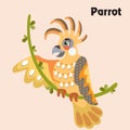 Vector cartoon parrot