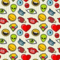 Vector cartoon patch seamless pattern