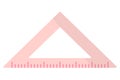 Vector cartoon pink isosceles triangular ruler