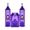 Vector Cartoon Pixelart City church Isolated Illustration