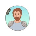 Vector cartoon portrait of Gideon. Royalty Free Stock Photo