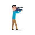 Vector cartoon professional videographer