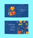 Vector cartoon pyrotechnics business card template for