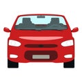 Vector cartoon red car cabriolet front view Royalty Free Stock Photo