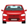 Vector cartoon red car front view Royalty Free Stock Photo