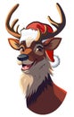Vector cartoon reindeer portrait