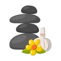 Vector cartoon relax, massage stones