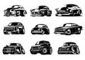 Vector Cartoon retro cars collection