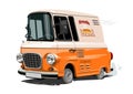 Vector Cartoon retro delivery van Royalty Free Stock Photo