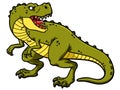 Vector Cartoon Roaring Tyrannosaurus Rex