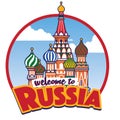 Cartoon saint basil cathedral russia landmark