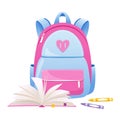 Vector cartoon school supplies design