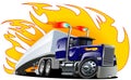 Vector Cartoon Semi Truck. Royalty Free Stock Photo