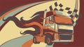 Vector Cartoon Semi Truck. vector illustration design Royalty Free Stock Photo