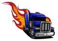 Vector Cartoon Semi Truck. vector illustration design Royalty Free Stock Photo