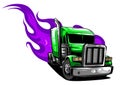 Vector Cartoon Semi Truck. vector illustration design Royalty Free Stock Photo