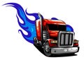 Vector Cartoon Semi Truck. vector illustration design Royalty Free Stock Photo