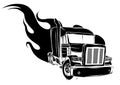 Vector Cartoon Semi Truck. vector illustration design Royalty Free Stock Photo