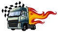 Vector Cartoon Semi Truck. vector illustration design Royalty Free Stock Photo