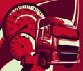 Vector cartoon semi truck illustration design art Royalty Free Stock Photo