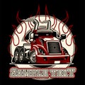Vector Cartoon semi truck Royalty Free Stock Photo