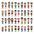 Vector cartoon set of diverse happy people Royalty Free Stock Photo