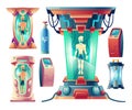 Vector set of futuristic equipment for hibernation Royalty Free Stock Photo