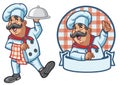 Cartoon set of happy chef