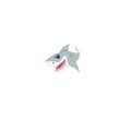 Vector cartoon shark, cartoon hand drawing 