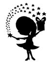 Vector cartoon silhouette. Fairy. Royalty Free Stock Photo