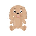 Vector cartoon sitting dog of American cocker spaniel breed Royalty Free Stock Photo