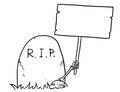 Vector Cartoon of Skeleton Arm is Sticking Out of The Grave Hold Royalty Free Stock Photo