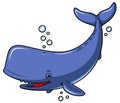 Vector Cartoon Sperm Whale Smiling