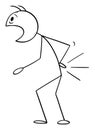 Vector Cartoon of Man with Lower Back Pain