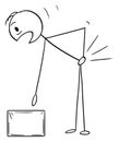 Vector Cartoon of Man Who Injured His Back While Lifting Up the Box