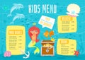 Children menu meal template.