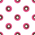 Vector cartoon style donuts seamless pattern Royalty Free Stock Photo
