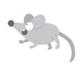 Vector cartoon style flat funny scared mouse isolated on white background. Cute illustration of woodland animal childrenÃ¢â¬â¢s Royalty Free Stock Photo